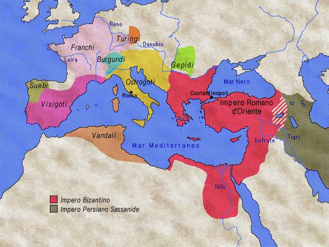 L'Impero Romano d'Oriente all'inizio del VI secolo