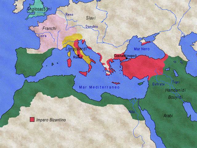 L'Impero Bizantino nel 750