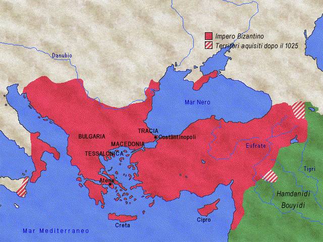 L'Impero Bizantino alla morte di Basilio II - 1025