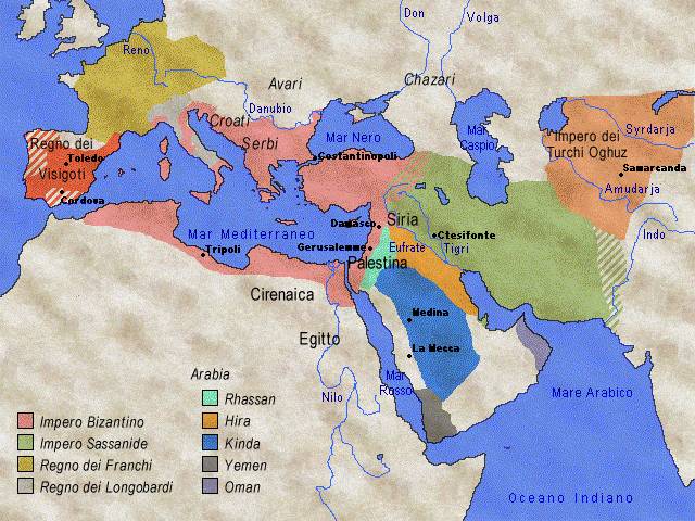 Il continente Euroasiatico - fine del VI secolo