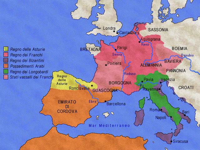 Il Regno dei Franchi nel 751
