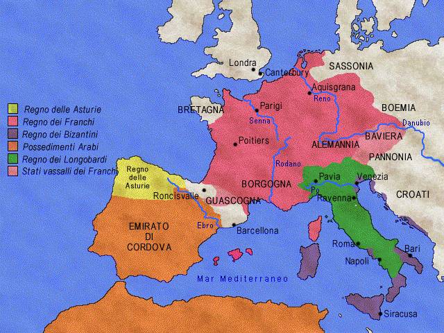 Il Regno dei Franchi nel 768