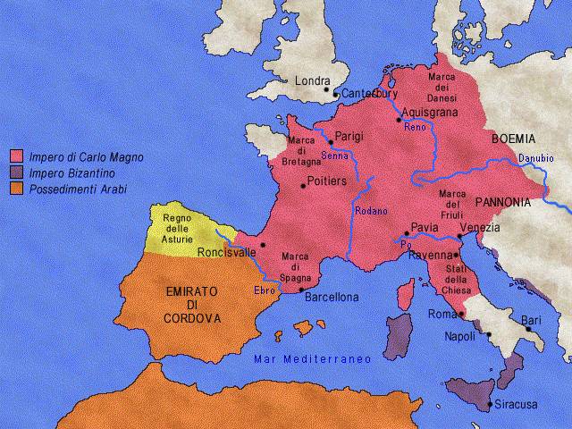 L'impero Carolingio alla morte di Carlo Magno  - 814