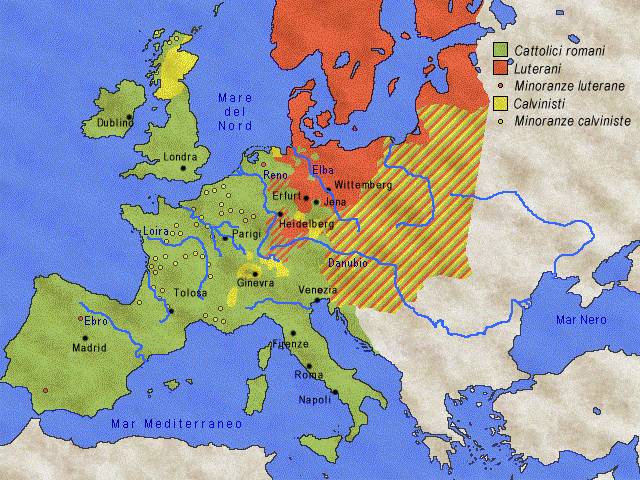 Diffusione del calvinismo in Europa - prima met del 1500