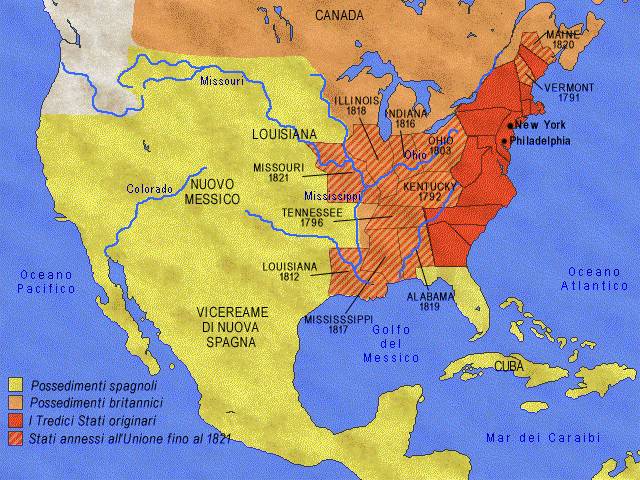 Stati che entrano nella Confederazione - 1791-1821