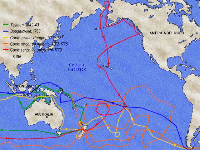 La scoperta del continente australe - 1642-1779