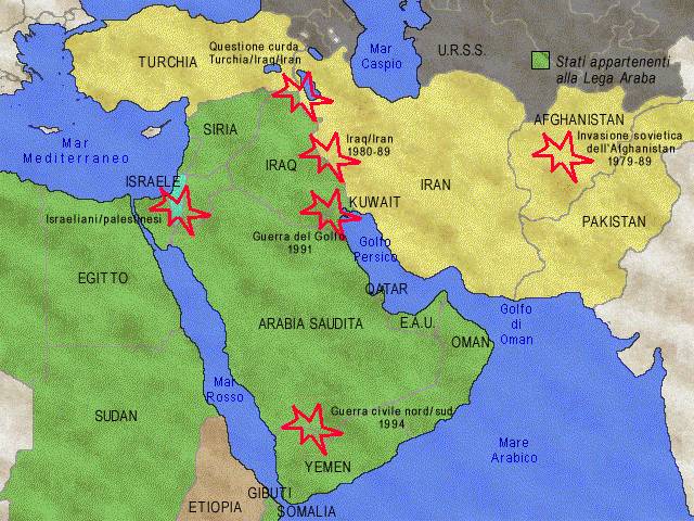 I principali conflitti in Medio Oriente - XX secolo 