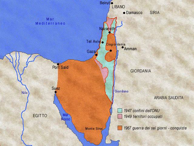 Territori occupati da Israele nel 1967 (guerra dei sei giorni)