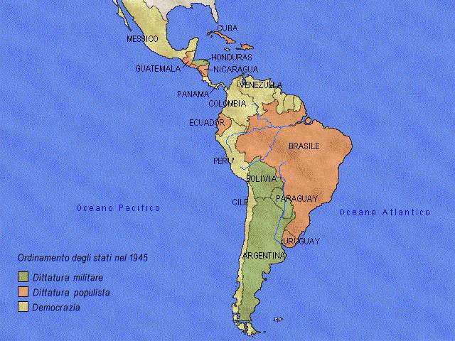 L'America Latina: ordinamento degli stati nel 1945