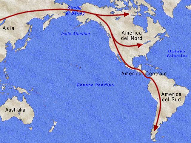 Le rotte di insediamento delle popolazioni precolombiane